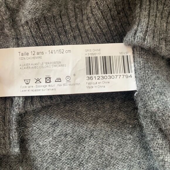 Monoprix Collection 100% Cashmere Sweater for a Girl‎ 12 years old NWOT - Picture 2 of 5